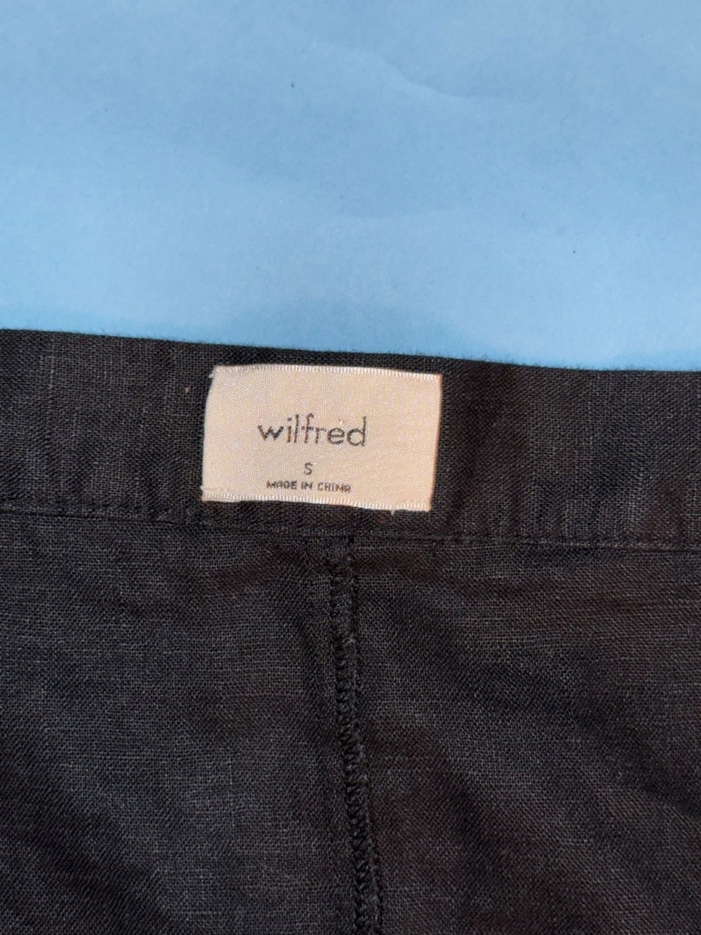 Aritzia Wilfred Skirt 100% Linen Black Wrap Midi Size Small Boho Chic EuroSummer - Picture 7 of 11